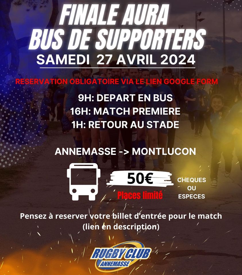 Bus des supporters pour la Finale Ligue du RC Annemasse à Montluçon !