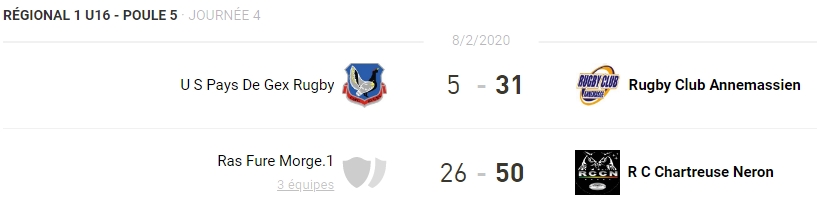U16 journee 4 2020